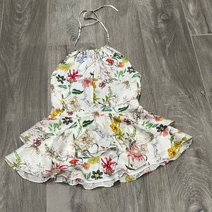 Parker floral print halter peplum top- XS